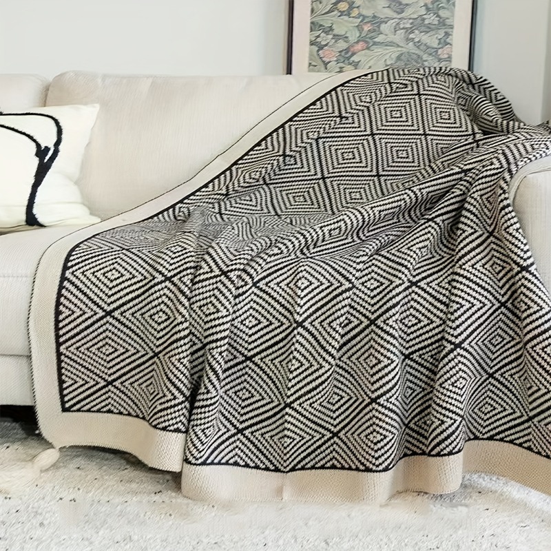 Wool Blanket Herringbone - 1 adet Ev Bohemian Kanepe Atma