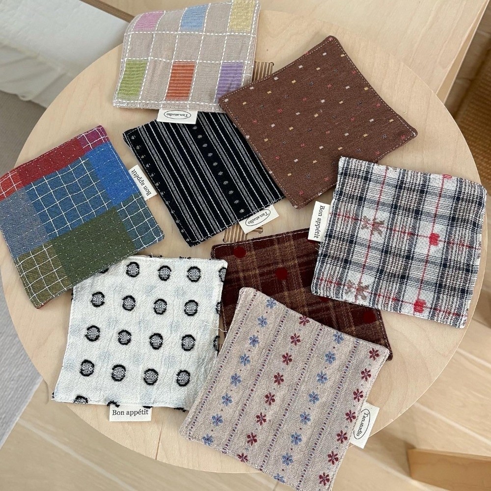 Home Textiles Discount - Yeni Renkli Su Bardağı Altlığı Pamuklu