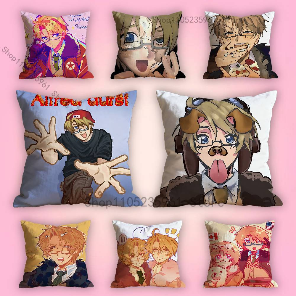 Home.Textiles Cushion - Amerika H-Hetalia A-Alfred Baskılı Polyester Yastık