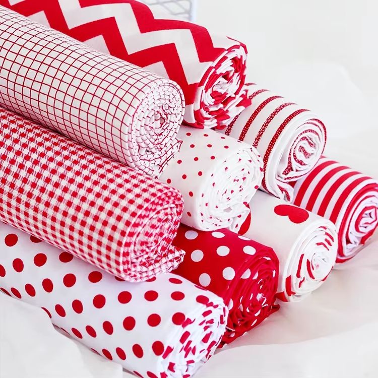 Home Textiles Discount - 160x50cm Kırmızı Şerit Dalgalı Dokuma Pamuklu
